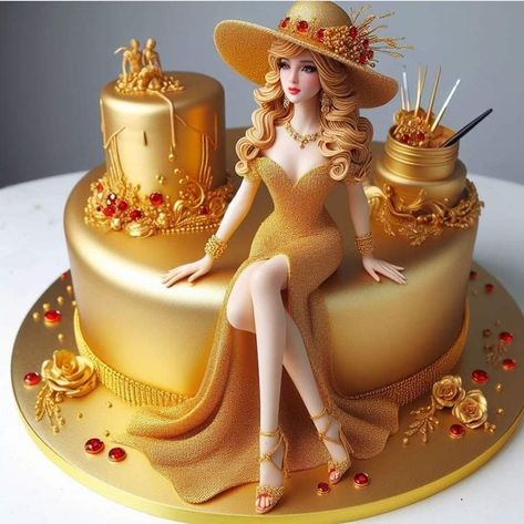 Unique Birthday Cake Ideas, Unique Birthday Cake, Realistic Cakes, Golden Cake, Unique Birthday Cakes, Beautiful Cake Designs, Creative Cake Decorating, Beautiful Birthday Cakes, Creative Birthday Cakes