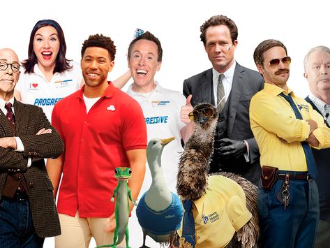 Insurance Halloween Costume Group, Insurance Costume Ideas, Insurance Halloween Costume, Jake From State Farm And Flo Costume, Liberty Mutual Costume, Aflac Duck Costume, Mayhem Costume, Meme Day At School Costumes, Flo Progressive