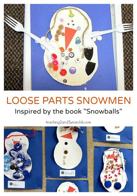 After reading the book "Snowballs", our preschoolers had fun at the art table making these winter snowmen using loose parts. Creative Art Activities For Preschoolers, Fluffy Paint, Art Activities For Preschoolers, Creative Snowman, Art For Preschoolers, Winter Theme Preschool, Creative Art Activities, Snowman Art, Snowmen Activities