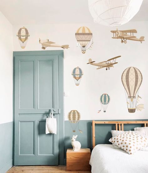 Hot Air Balloons Wall Decal Retro Airship Nursery Wall Decals Hot Air Balloon Decoration Kids Wall Decal Boho Decor Wall Decal for Boys - Etsy Hot Air Balloon Decoration, Air Balloon Decoration, Balloons Wall, Room Murals, Air Ship, Travel Nursery, Hot Air Balloon Decorations, Hot Air Balloon Nursery, Airplane Nursery