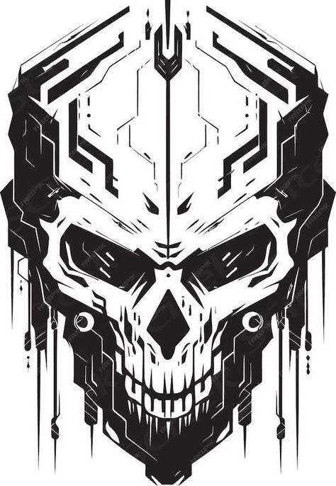 Download this Premium Vector about Synthetic Sentinel Cyberpunk Icon Neon Nucleus 80s Cyber Skull Emblem, and discover more than 15 Million Professional Graphic Resources on Freepik  ... daha fazla Lovely Tattoo, R Tattoo, 3d Tattoo, Anime Tattoos, Skull Art, Cyberpunk, Design Template, Premium Vector, Graphic Resources