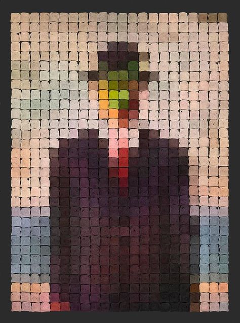 Margritte | From a unique collection of photography at… Pixel Art Templates Pattern, Pixelated Artwork, Circle Doodles, Famous Artworks, Easy Pixel Art, Pixel Art Templates, Portrait Series, Famous Artwork, Art Hobbies