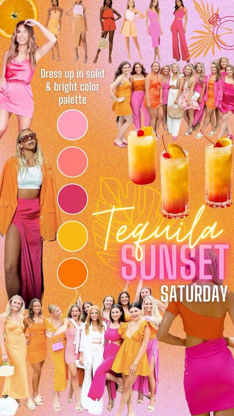 [Sponsored] #Bachelorette #Goingoutoutfits #Tequilasunrise #Tequilasunset #Palmsprings #themedbachelorettepartyideasbeach Tequila Sunset Outfit Ideas, Final Flamingo Bachelorette, Final Fiesta Hens Party, Hens Themes Ideas, St Thomas Bachelorette, Summer Theme Bachelorette Party, Final Fiesta Bachelorette Outfit, Pink Orange Bachelorette Outfits, Bachelorette Matching Outfits Night Out