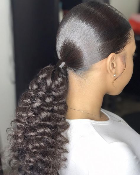 😍🤗🙌🏽👀🙈🙉🙊 I AM SO EXCITED ABOUT MY PONYTAIL FROM YESTERDAY THAT WENT VIRAL. I don't even know what emoji to use. Classes are coming… Low Curly Ponytail, Two Ponytail Hairstyles, Low Ponytail Hairstyles, Ponytail Hairstyles Tutorial, Slick Ponytail, Kids Hairstyle, Weave Ponytail Hairstyles, Black Ponytail Hairstyles, Curly Ponytail