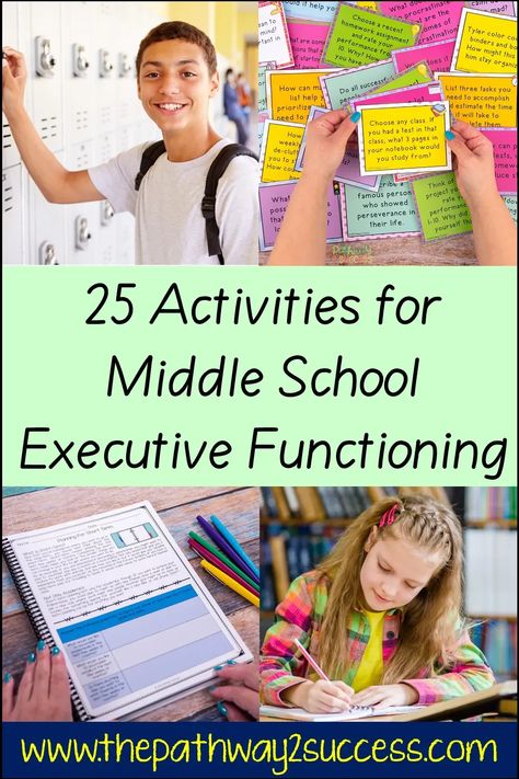 Use strategies and supports to teach your middle school learners how to be stronger planners, time managers, and problem-solvers. These are activities every classroom teacher can try with their students. Executive Functioning Activities, Cult Of Pedagogy, Social Emotional Learning Activities, Learning Support, Resource Room, Classroom Teacher, School Librarian, Executive Functioning, Middle Schoolers