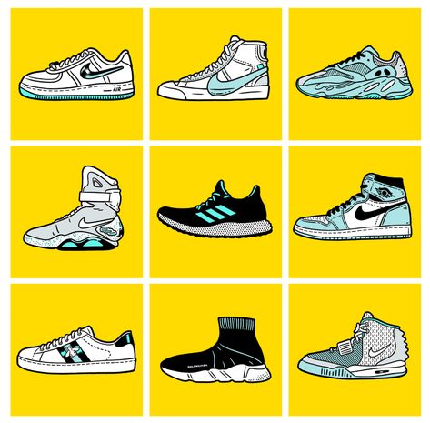 'Sneaker Con'Spot illustrations… Sneakers Illustration, New York Times, New York, Illustrations, Sneakers