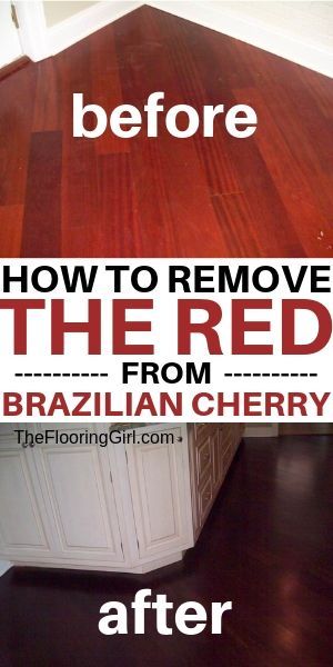 Here's how to get rid of the red in Brazilian Cherry hardwood floors. There are 2 ways, pending on whether you want to go darker or lighter. #braziliancherry #hardwoodfloors #refinishhardwood #hardwoodflooring #hacks #homedecor Cherrywood Hardwood Floors, Mahogany Floors, Cherry Hardwood Floors, Brazilian Cherry Hardwood Flooring, Brazilian Cherry Wood, Cherry Hardwood Flooring, Brazilian Cherry Floors, Cherry Wood Floors, Mahogany Flooring