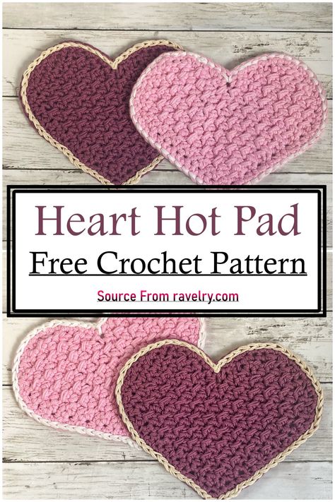 12 Easy Free Crochet Hot Pad Patterns - DIYs Craftsy Crochet Heart Hot Pad, Crochet Round Hot Pads, Crochet Heat Pad, Crochet Hot Pad Pattern, Potholders Crochet Free, Crochet Hot Pads Free Pattern, Wiggly Crochet, Crochet Hot Pad, Crochet Potholder