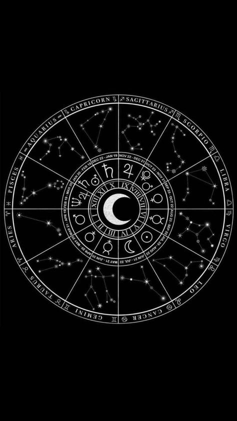 Dark Astrology, Constellation Chart, Bookplate Design, Zodiac Circle, 잡지 레이아웃, Forearm Band Tattoos, Zodiac Wheel, Spiritual Wallpaper, Black Minimal