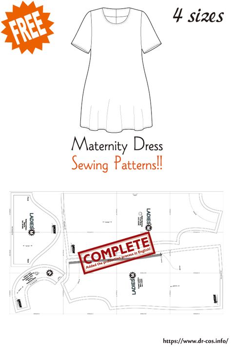 Maternity Sewing Patterns Free, Mood Patterns, Maternity Dress Pattern, Maternity Pattern, Maternity Sewing Patterns, Maternity Sewing, Japanese Sewing Patterns, Free Sewing Patterns, Japanese Sewing