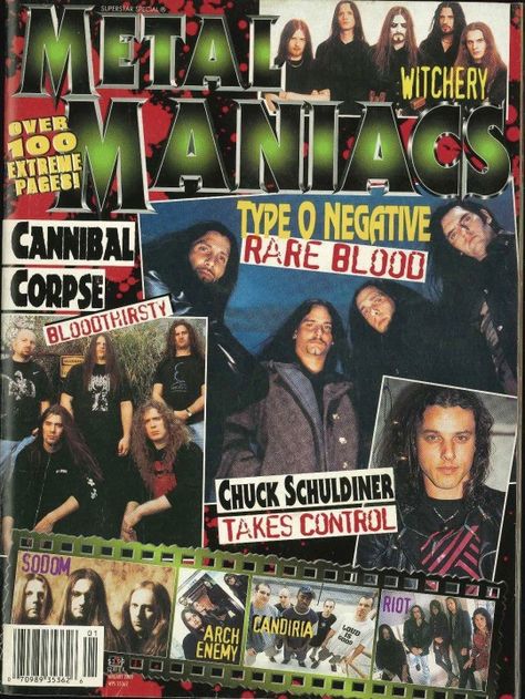 Metal Edge Magazine, Chuck Schuldiner, Type 0 Negative, Edge Magazine, Type O Negative, Heavy Metal Music, Vintage Rock, Metal Music, Heavy Metal