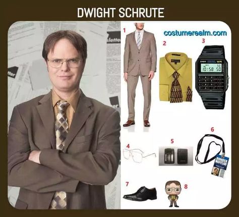 Dwight Shrute Costume, Dwight Halloween Costume, Dwight Costume, Dwight Schrute Costume, The Office Costumes, Office Costumes, The Office Halloween, Kevin The Office, Ideas Disfraz