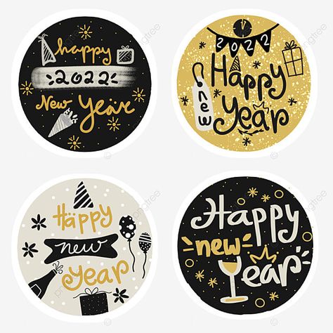 New Years Design, New Year Stickers, Happy New Year Stickers, Neat Gift Ideas, New Year Happy, Birthday Collage, Sticker Png, New Year Designs, New Year Decor