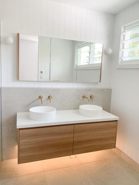 Vj Panelling And Tile Bathroom, Bathroom Splashback Ideas, Bathroom With Grey Tiles, Vj Panelling Bathroom, Vj Board, Wood Panel Bathroom, Panel Bathroom, Scandi Bathroom, Bathroom 2024