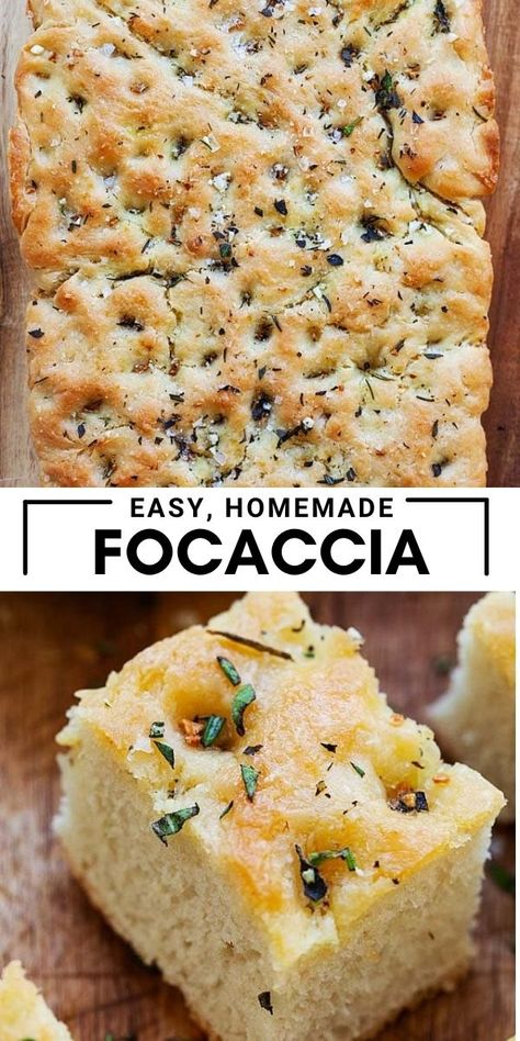 Foccacia Recipe, Homemade Focaccia Bread, Homemade Focaccia, Pudding Chia, Focaccia Bread Recipe, Traditional Italian Dishes, Focaccia Recipe, Artisan Bread Recipes, Focaccia Bread