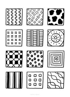 Cool Patterns To Draw, Patterns To Draw, Modele Zentangle, Easy Patterns To Draw, Square Drawing, Bread Fruit, Drawing Kids, Random Designs, Draw Easy