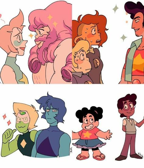 Steven Universe Greg Fanart, Steven And Rose Quartz, Fem Steven Universe, Rose And Greg Steven Universe, Greg Universe Fanart, Genderbend Steven Universe, Cristals Gems, Rose And Steven, Rose Steven Universe