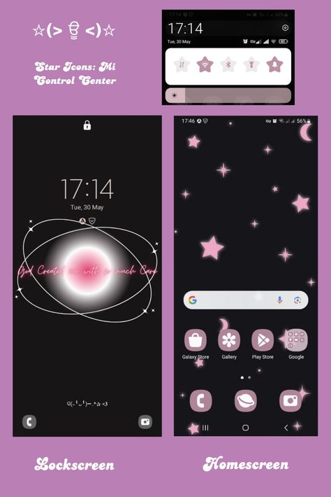 Star Icons App: Mi Control Center. App icons: Apply wallpaper palette to app icons option. Phone: Samsung. Mi Control Center, Samsung Aesthetic, Icons App, Control Center, Phone Samsung, Phone Ideas, Homescreen Ideas, App Icon, How To Apply