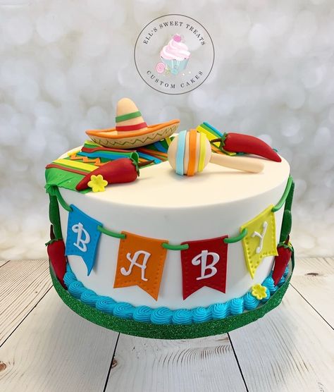 Ells Sweet Treats on Instagram: “It’s a fiestaaaaa 🎉 . . . #ellssweettreats #fiestacake #fiestababyshower #buttercreamcake #sarape #katycakes #katybakery #katycustomcakes…” Taco About A Baby Cake, Taco Baby Shower Cake, Taco Bout A Baby Cake, Three Esta Birthday Party, Twin Baby Shower Cake, Three Esta, Baby Badger, Shower Boys, Mexican Cake