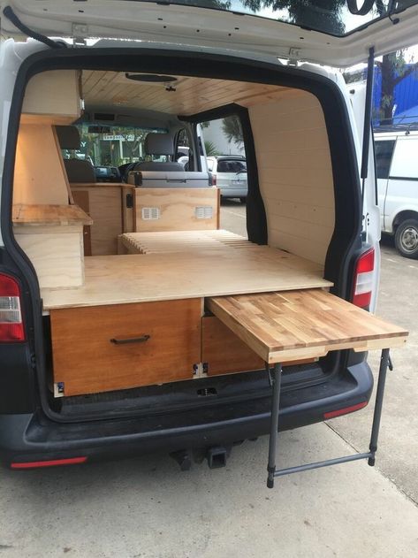 Camper Ideas Organization, Omgebouwde Bus, Kombi Food Truck, Petit Camping Car, Vw Transporter Camper, Vw Conversions, Bil Camping, Astuces Camping-car, Minivan Camper Conversion