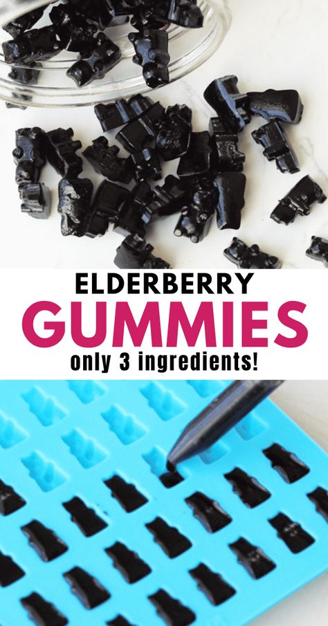 Elderberry Gummy Recipe, Gummy Recipe, Healthy Gummies, Homemade Gummies, Elderberry Juice, Homemade Elderberry, Elderberry Recipes, Healthy Homemade Snacks, Gummies Recipe