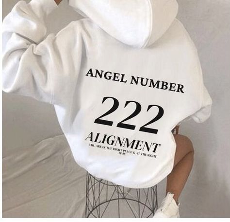 Angel Number Hoodie, Angel Number 222, Vsco Hoodie, Hoodie Ideas, Angel Number, Angel Numbers, Kangaroo Pouch, Hoodie Girl, For Friends