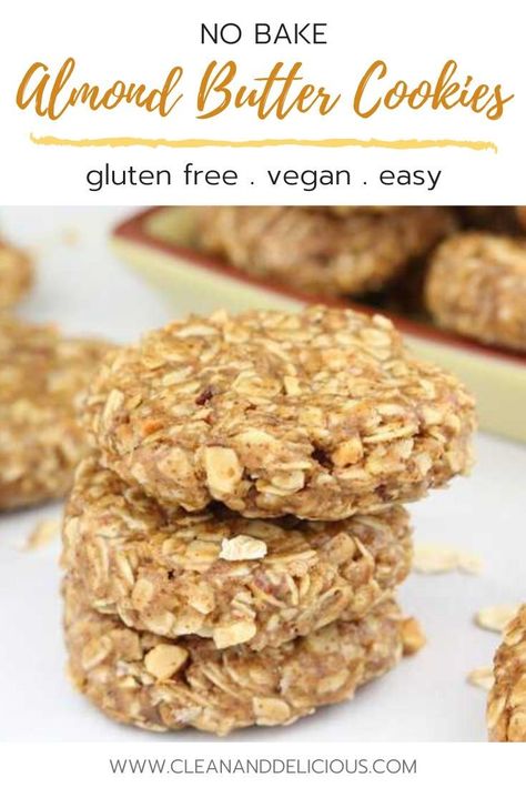 No Bake Cookies Almond Butter, Almond Flour Desserts Easy No Bake, No Bake Cookies With Almond Butter, Almond Butter No Bake Cookies, Almond Butter Breakfast, Almond Butter Cookie, Almond Butter Cookie Recipe, Pot Butter, Bake Breakfast