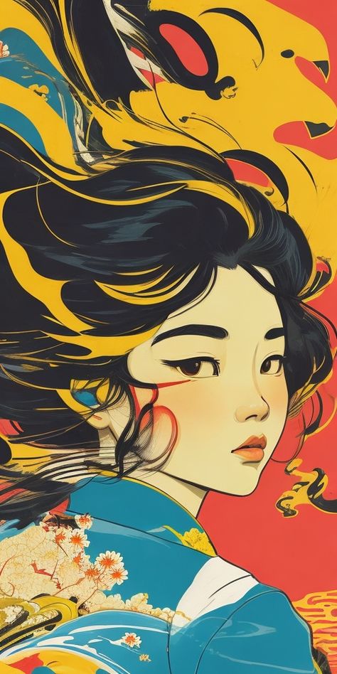 Japanese Woman Illustration, Geisha Side Profile, Japanese Girl Art, Nicole Tattoo, Japanese Geisha Art, Identity Artwork, Chinese Style Illustration, Geisha Artwork, Japanese Warriors