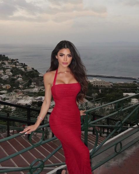 @karina.kapris sizzles in our red Halter Tulle Dress! A perfect blend of sexy and chic. ❤️‍🔥 Elevate your style game with this show-stopping piece. #TheVietConcept #RedFashion #SexyElegance #StyleInspiration #FashionForward Hot Party Dress, Red Dress For Birthday, Hot Party Dresses, Elegant Red Dress, White Summer Outfits, Red Dress Outfit, Red Outfit, Birthday Dresses, Red Fashion