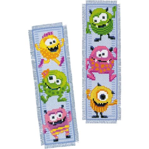 Monster Bookmark, Cross Stitch Bookmark, Stitch Bookmark, Tapestry Kits, Disney Cross Stitch, Cross Stitch Bookmarks, Baby Sewing Patterns, Counted Cross Stitch Kits, Needlepoint Kits