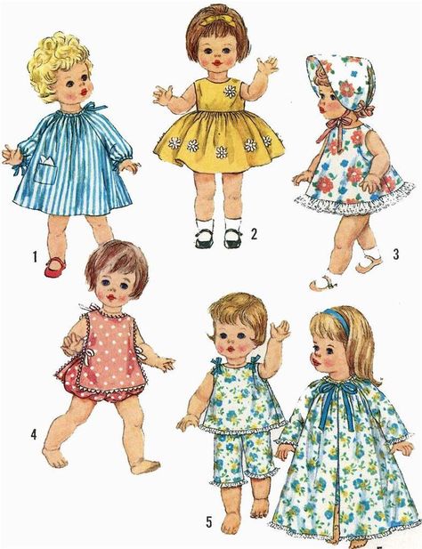 Vintage Doll Clothes PATTERN 4839 for 18 in Chatty Baby Susie Sunshine by Mattel Chatty Cathy Doll, Vintage Doll Clothes, Baby Doll Clothes Patterns, Patron Vintage, Doll Clothes Pattern, Baby Doll Pattern, Baby Clothes Patterns, Clothing Patterns Free, Clothes Pattern