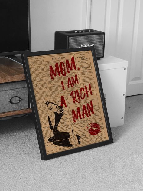 Mom I Am A Rich Man, I Am A Rich Man, Feminist Quote, Newspaper Poster, Preppy Art, Magazine Cover Art, Art Preppy, Feminist Quotes, Cover Art Design