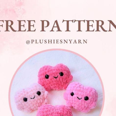 Valentines Free Crochet Patterns, Crochet Valentines Ideas, Instagram Pattern, Crochet Valentine Patterns, Crochet Baby Projects, Crochet Tutorial Pattern, Plushie Patterns, Valentines Crochet, Crochet Design Pattern