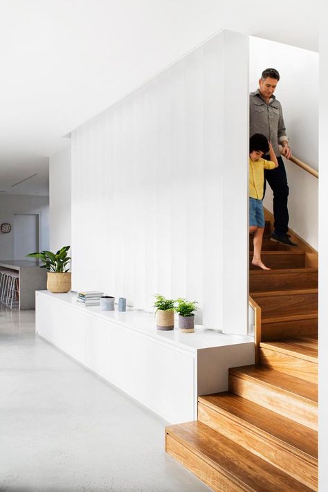 Staircase In Living Room, House Garden Design, Staircase Design Modern, Stairs In Living Room, Staircase Storage, Stairs Design Modern, Minimal House Design, Home Stairs Design, Melbourne House