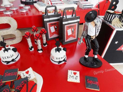 Michael Jackson Birthday Party Ideas | Photo 7 of 9 Michael Jackson Bedroom Ideas, Michael Jackson Themed Birthday Party, Michael Jackson Party Ideas Kids, Michael Jackson Birthday Party, Michael Jackson Birthday, Michael Jackson Cake, Michael Jackson Blanket, Michael Jackson Party, Michael Jackson Outfits