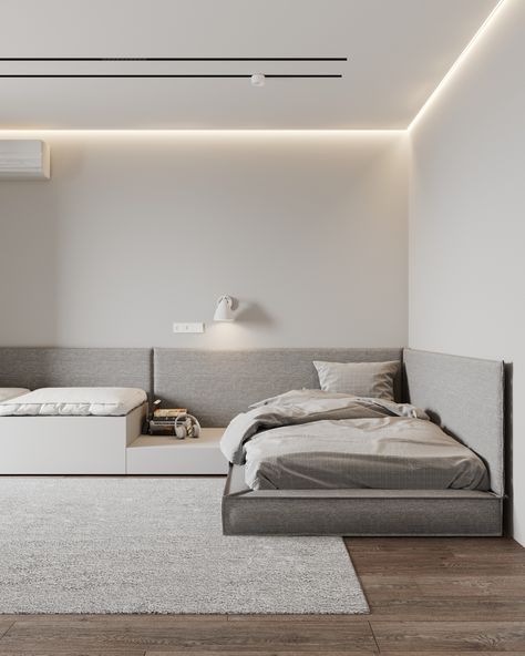 Apartment Interior Lighting, Modern Minimalist Ceiling Design, Light Grey Interior Design, Ivory Interior Design, Line Lighting Design, Minimalist Ceiling Design, White Grey Interior, Light Grey Interior, Light Apartment