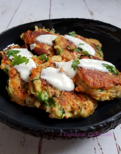 Halloumi Fritters, Haloumi Recipes, Halloumi Cheese, Cookbook Collection, Spring Onions, Coriander Leaves, Vegetarian Cooking, Vegetarian Options, Delicious Vegetarian