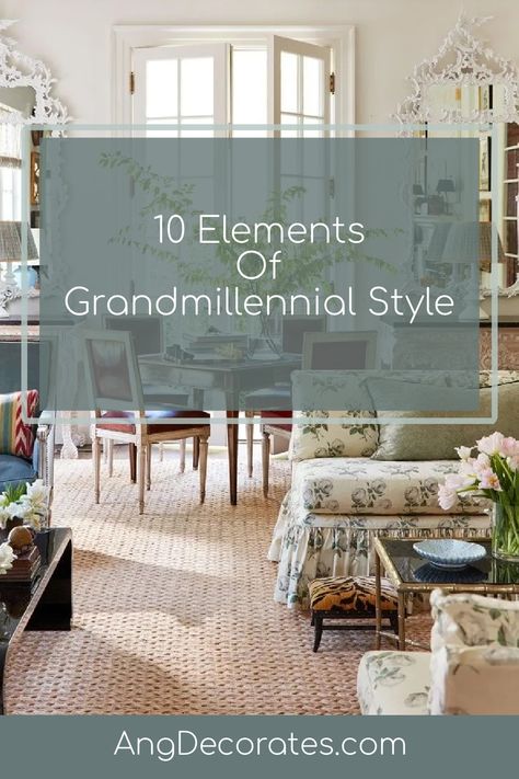 Modern Millennial Decor, Grand Millineal Decor, Grand Mellinium Style, Grand Millennial Small Bathroom, Bedroom Decor Grandmillenial, Grand Millennial Guest Bedroom, Grand Melinnial Dining Room, French Grandmillenial Style, Grandmillenial Decor Style