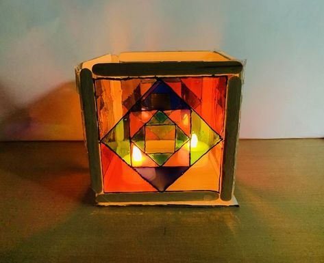 Glass Painting Colours, Painted Lanterns, Lantern Diy, Hobby Ideas, Diy Lanterns, Easy Craft, Popsicle Sticks, I Made It, Popsicles