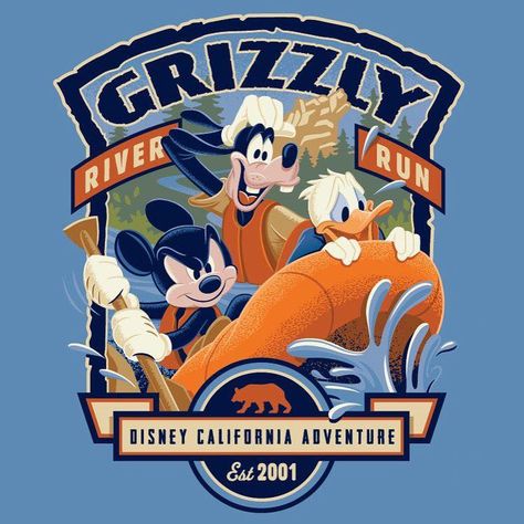 Grizzly River Run California Adventure Rides, Jeff Granito, Disneyland Art, Vacation Clipart, Disney House Ideas, Disney Graphics, Vintage Disney Posters, July Art, House Movie