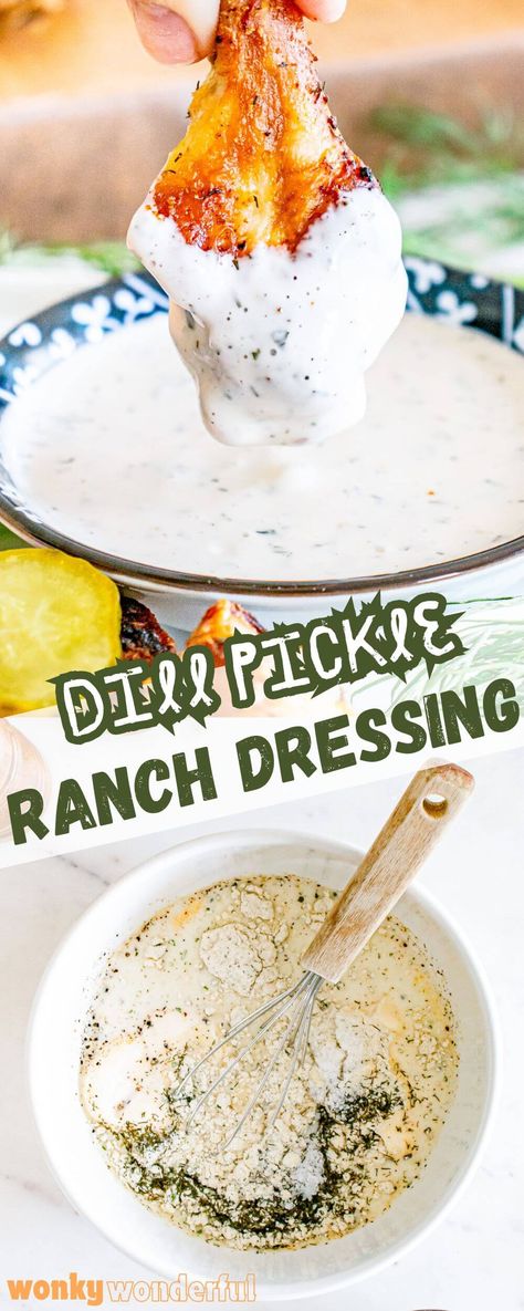 This DILL RANCH DRESSING pairs well with salads, chicken wings, fries, burgers and fish tacos. A simple made ranch dressing with the addition of dill and pickle juice for some freshness and tang. Dill Ranch Dressing, Tahini Ranch, Gluten Free Ranch Dressing, Buttermilk Ranch Dressing Recipe, Copycat Red Lobster, Vegan Sauce, Vegan Ranch Dressing, Buttermilk Ranch Dressing, Buttermilk Ranch