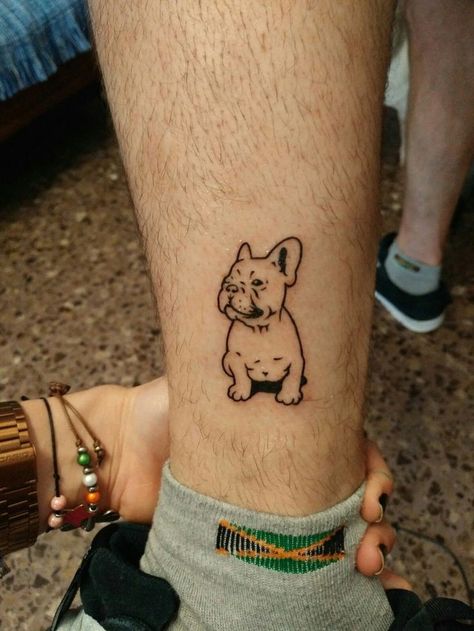 Dog Line Art Tattoo, France Tattoo, Cat And Dog Tattoo, Hammer Tattoo, Tattoo Font For Men, French Bulldog Tattoo, Line Art Tattoo, Snoopy Tattoo, Bulldog Tattoo