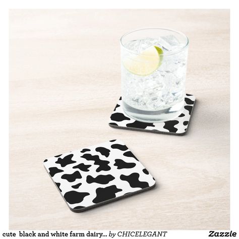 cute black and white farm dairy cow print beverage coaster Cow Spots, Glass Coaster, Cowboy Birthday, Printed Coasters, Paper Coaster, Cork Coasters, Custom Coasters, Square Paper, Cow Pattern