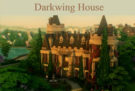 a-winged-llama — • darkwing house: a (sort of) 2k followers gift •... Vampire House, University Housing, Dnd Campaign, Sims Builds, Sims 4 House Building, Old Manor, Student Housing, Sims Ideas, Bloxburg Ideas