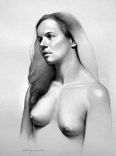 Portrait Of A Young Lady Cuong Nguyen, Drawing Of A Woman, Female Body Paintings, Drawing Female Body, American Gallery, Human Body Art, Nude Artwork, Human Anatomy Drawing, Human Figure Drawing