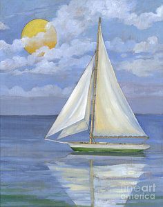 Boat Painting Simple, Sailboat Painting Acrylic, Sailing Art, Sailboat Art, Sailboat Painting, Boat Art, Boat Painting, 수채화 그림, Beach Painting