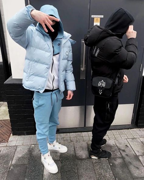 Drill Outfit, Nike Tech Tracksuit, Tech Tracksuit, Trap Star, Drip Clothing, Foto Insta, Bubble Jacket Men, Uk Drip, Drip Fits