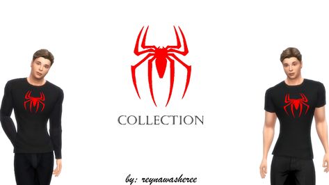 Mod The Sims - reynawasheree- spider clothing pack (tops) for male Sims 4 Spiderman Cc, Spider Clothing, Sims 2 Games, Sims Games, Sims 4 Game, Sims 4 Cc, White Colors, Sims 4 Mods, Athletic Outfits