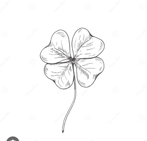 Clover Sketch, Embroidery Flowers Pattern, Four Leaf, Leaf Clover, Four Leaf Clover, Lotus Flower Tattoo, Embroidery Flowers, Flower Patterns, Flower Tattoo