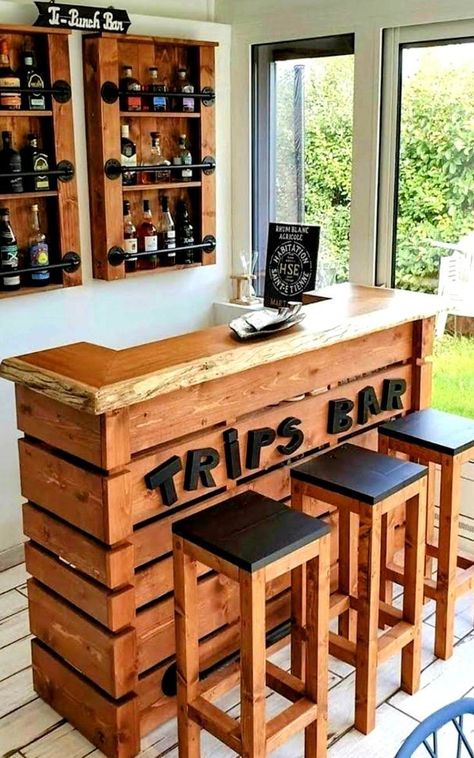 Building With Wood, Home Bar Plans, Bar Counter Design, Yard Ideas Cheap, Woodworking Projects For Beginners, Home Bar Rooms, Diy Home Bar, Home Bar Designs, Counter Design